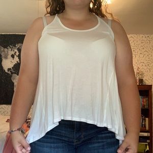 White Hi-Low Tank Top